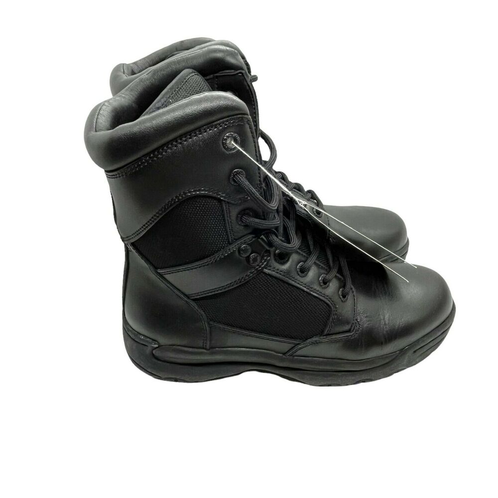 Rocky Combat Boots Mens 2065 Black Leather Lace Up Round Toe Mid Calf Size 7W